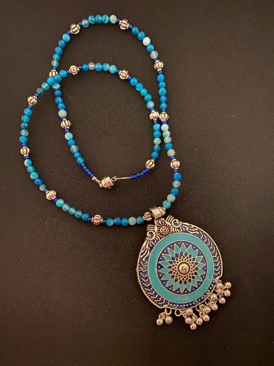 Savi - Blue and Silver Pendent with Blue Pendents