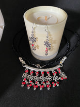 Load image into Gallery viewer, Kṛṣṇaḥ - Black Beads with Red beads &amp; Pendant
