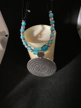 Load image into Gallery viewer, Kṛṣṇaḥ - Black Beads with Blue beads &amp; Pendant
