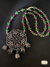 Load image into Gallery viewer, Dira - Pink &amp; Green bead chain with Pendant
