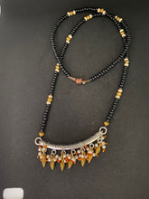 Load image into Gallery viewer, Kṛṣṇaḥ - Black Beads with White beads &amp;  Pendant
