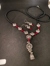 Load image into Gallery viewer, Kṛṣṇaḥ -   Black Beads with Silver and Red beads chain
