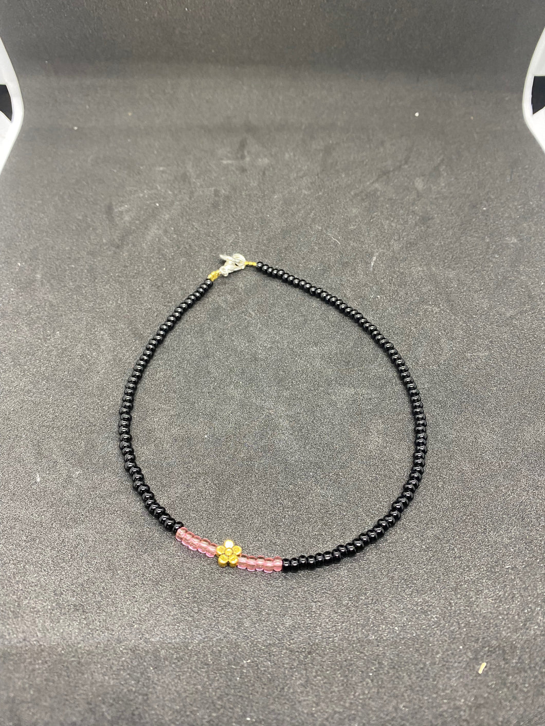 Anklet - Black and Pink beads